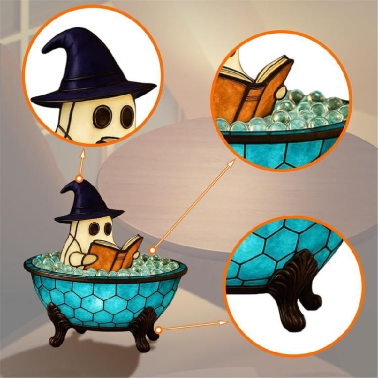 Ghosty Bubble Bath Lamp,Halloween Lights up Ghosty Night Lights,LED Flickering Nightlight,for Halloween Ghosty Decors