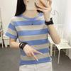 Summer Striped T-shirt Women's Short-sleeved T-shirt Clothes Loose Top
