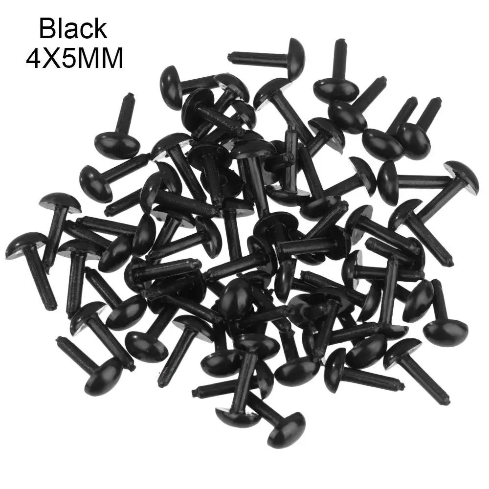 100Pcs/Bag Safety Oval Nose for Teddy Dog 4X5MM/5X7MM DIY Black Plastic Stuffed Doll Eyes  Doll Eyes Safety Oval Nose