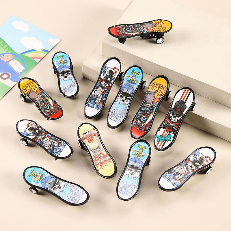 Children's Cartoon Plastic Scooter & Skateboard Toys - Pull Back Cars for Kindergarten Prizes