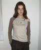ROLAROLA Logo Graphic Off Shoulder Raglan T-Shirt Brown
