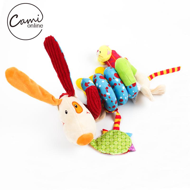 Noworodek śliczne łóżko wózek kreskówka pies wisząca zabawka niemowlę grzechotka chwyć zabawki edukacyjne