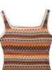 2025 Geometric Striped Jacquard Vacation Sling Dress with Slit