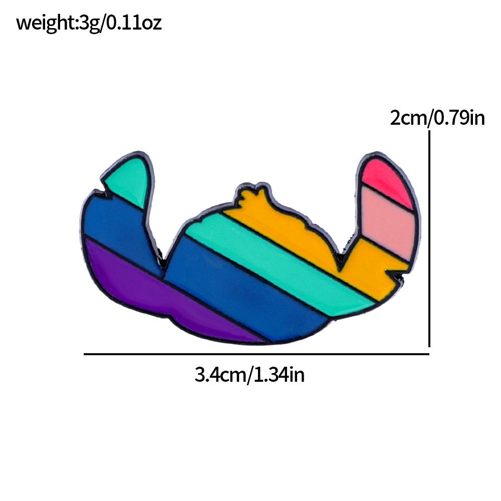 Cute Creative Personality Rainbow Stitch Metal Badge Star Baby Stitch Head Alloy Brooch