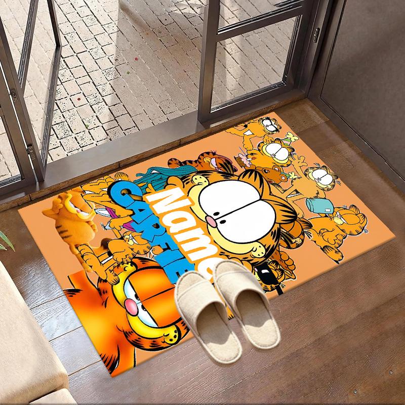 Custom Name Personalized Garfield Print Carpet, Versatile Home Decor Rug, for Playroom, Apartment, Balcony, Entryway, Hallway Gift