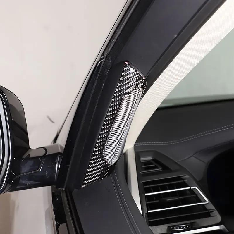For BMW X3 G01 2018- Soft Carbon Fiber Car Front Door A-pillar Speaker Frame Cover Trim Sticker Interior Car Accessories