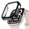 Glass+Case For Apple Watch 42mm 46mm 45mm 41mm 44mm 40mm Straight Edge Screen Protector Cover Case iWatch SE 3 6 7 8 9 10 11 7