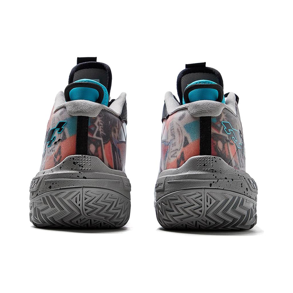 New LINING Shudder Basketball Shoes Men Mid Top Gray/Black ABFT035-3