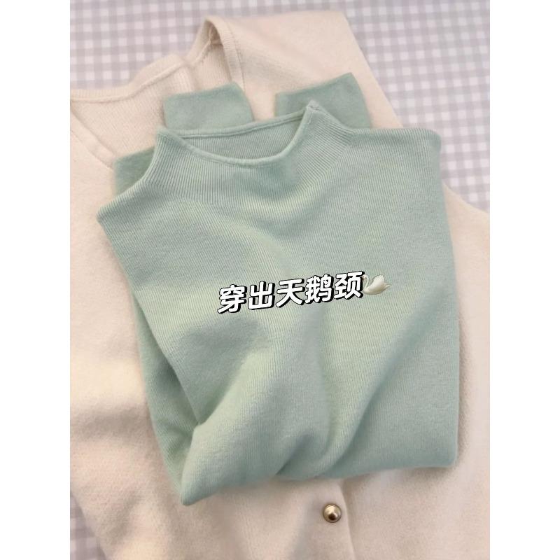 Spring temperament comfortable casual and thin stand-up collar long-sleeved knitted sweater women's fashion age-reducing sweater