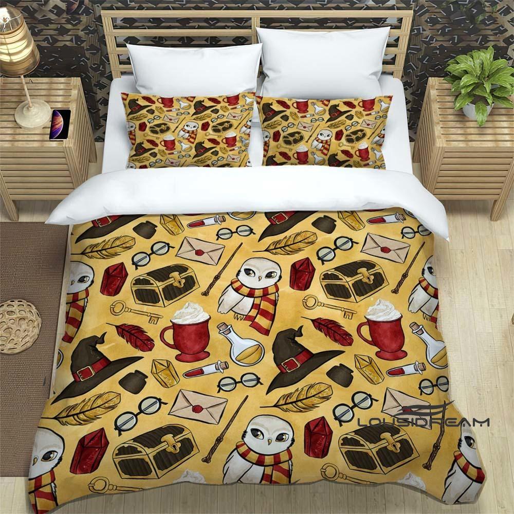 

Cute Cartoon Owl Bedding Set (Duvet Cover & Pillowcases) — Perfect for Boys and Girls BedroomsCustomizable 135X200cm