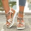 Summer new large size platform sandals multi-season rhinestone fashion beach sandals women