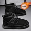 Fashion Winter Men's Snow Boots Cold Resistant Plush Insulation Cotton Shoes Male High Top Buckle Strap Anti Slip Short Ankle Boots 2024
