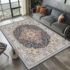 Traditional Oriental Floral Rectangular Area Rug for Bedroom Living Room Non Slip Washable Floor Mat Home Decorative Soft Carpet