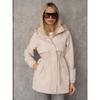Chaqueta con capucha para mujer Cintura con cordón Botones a presión Cremallera Manga larga Bolsillos Cortavientos Longitud media Gabardina