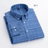 Fashion 100%cotton Casual long-sleeve Shirts for men oxford striped plaid tops slim fit formal shirt white black office clothes