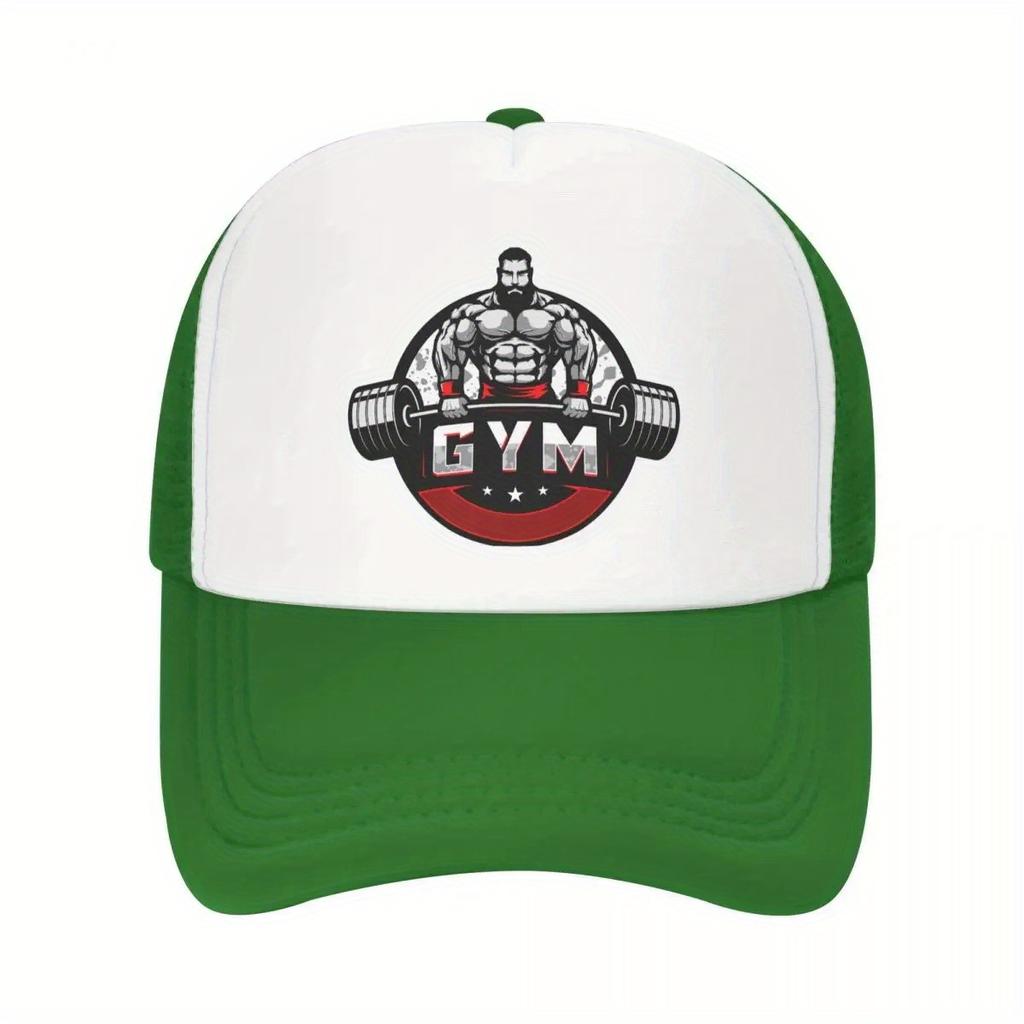 Bodybuilding Gym Graphic Trucker Hat Weightlifting Fitness Baseball Cap Adjustable Snapback Mesh Hat for Men