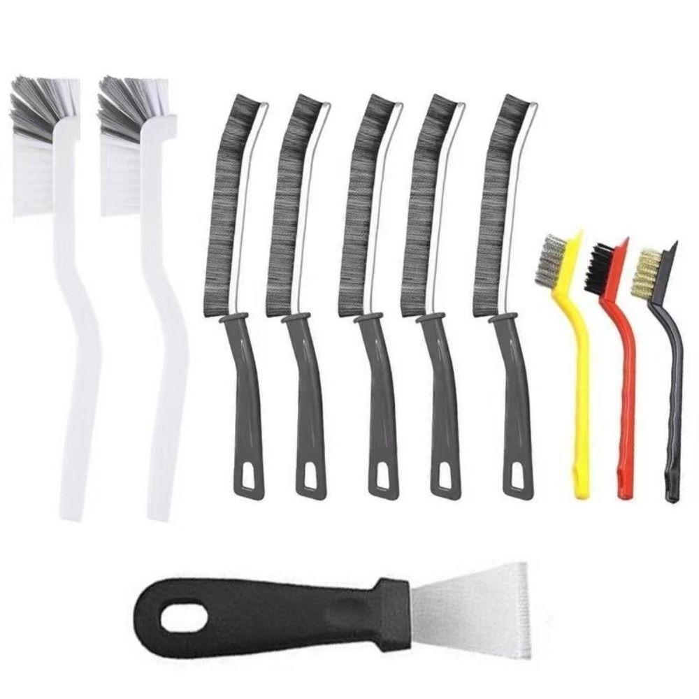 11Pcs Strong Decontamination Stove Rust Remover Hard Bristle Kitchen Cleaning Brush Kit  Household