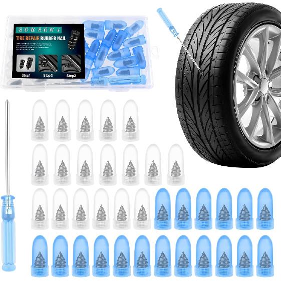 35 Pcs Tire Repair Rubber Nail Self Tapping Tire Repair Screws Kit For Trucks Motorcycles Cars And Other Vacuum Tire Vehicles