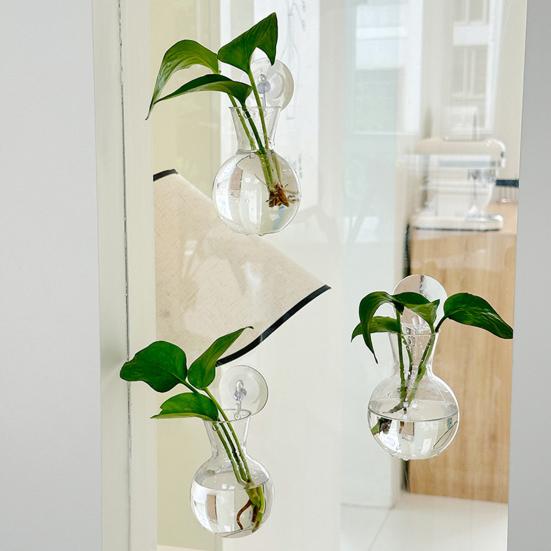1/2/3/4/6/8Pcs Window Propagation Station Plant Propagation Glass Bulb with Suction Cup Transparent Planter Propagation Planter Terrarium Vase