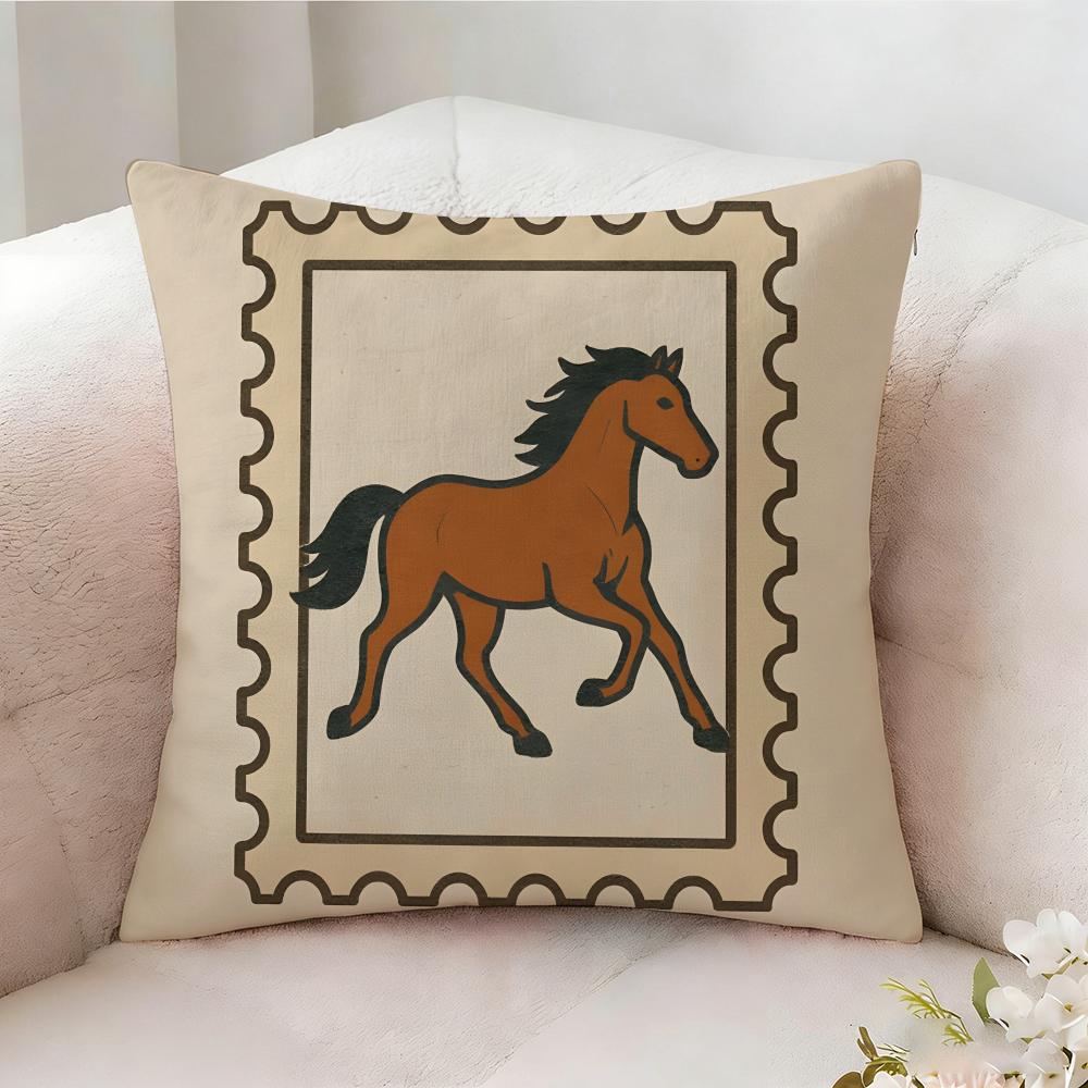 Horse CUTE ANIMALS Pillow Case Pillowcase Doublesided Printed Sofa Cushion Bedroom Headboard Pillow