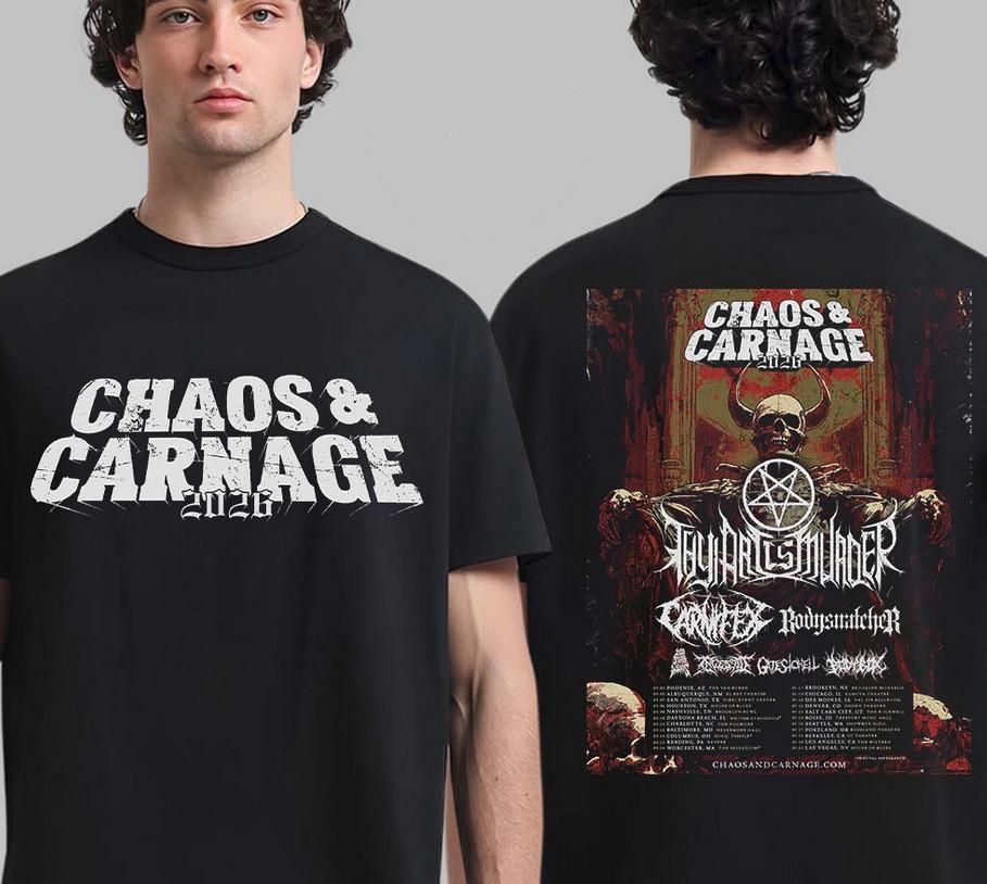 

Chaos amp Carnage Festival Tour 2026 Full Lineup Dates DoubleSided Tee Unisex T-Shirt XXXXL