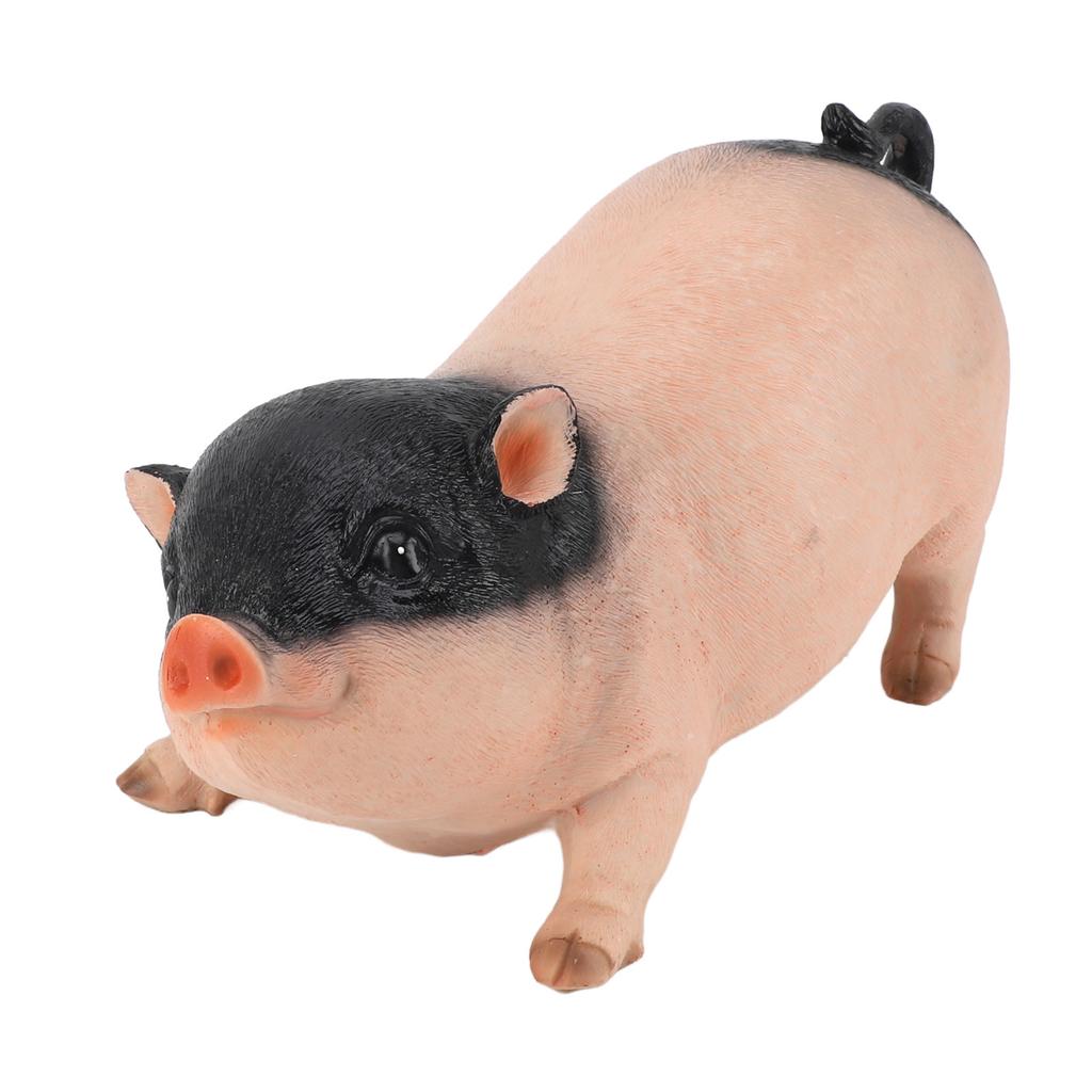 Pig Garden Statue 26CM Exquisite Lifelike Cute Pig Resin Figurine for Outdoor Indoor Decor Pot