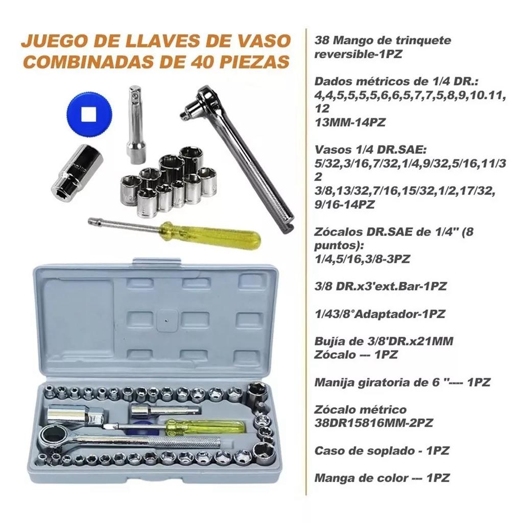 40 st Spärrnyckelverktyg Kolstål Bits Skruvmejsel Hylsnyckelsats för Reparation