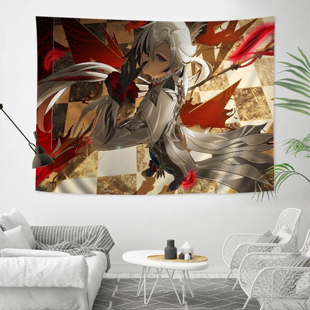 Genshin Impact Arlecchino Living Room Wallpaper Tapestry Home Dormitory Decoration Wallpaper Art Decoration