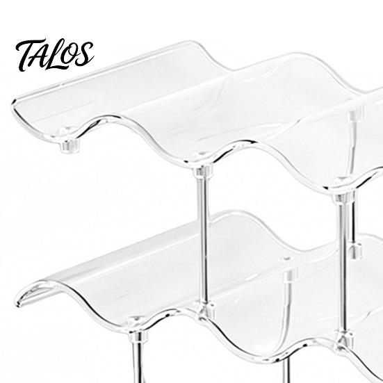 Cup Storage Rack, Multi-Layer Stacking Organizer, with Wavy Slot Design, Space Saving Desktop Bar Storage for Mugs Glasses Coffee Cups