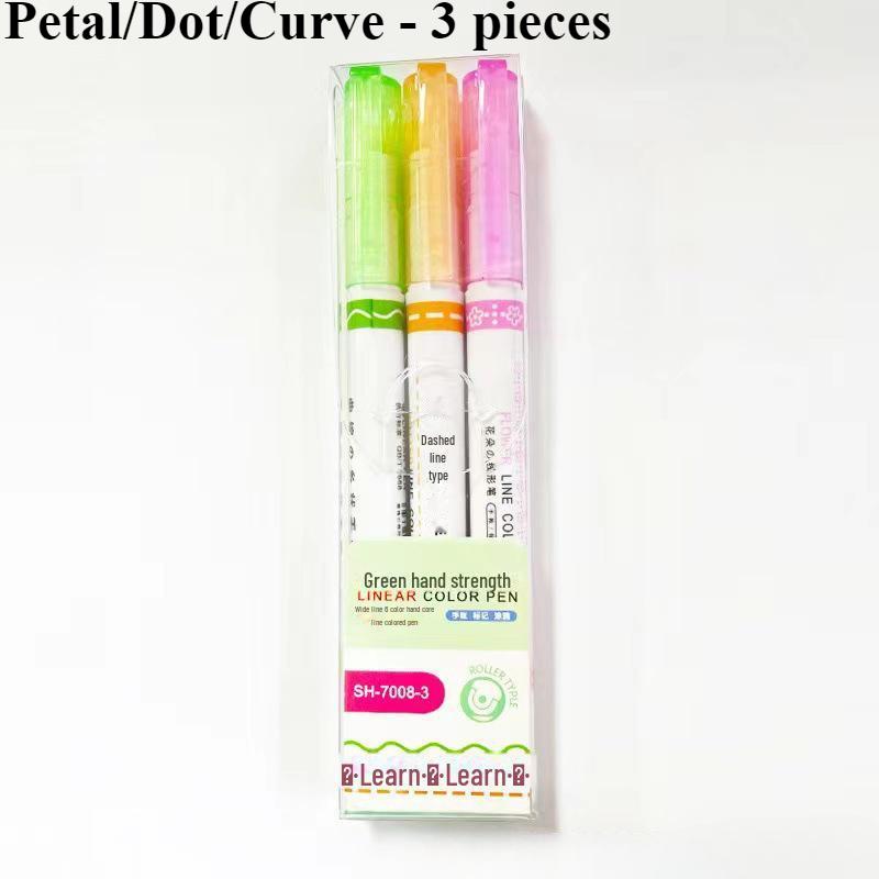 Dvouřádková síť Wave Net Red Color Ruční kopírovací novinové pero – studentské fluorescenční pero