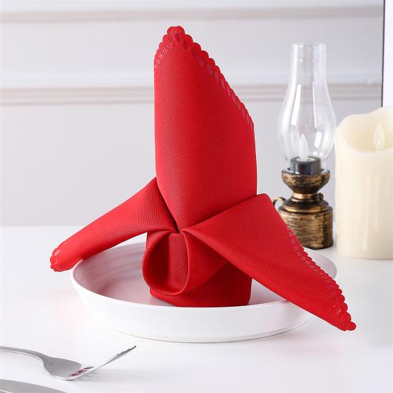 Ubrousek Látkový Krajkový Lem Opakovaně Použitelný Čtvercový Ubrousek Látkový Venkovní Akce Svatby Oslavy Bankety Bufety Domácí Dekorace