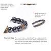 European and American Jewelry, Magnetic Black Magnet Crown Bracelet, Copper Micro Inlaid Zircon, Natural Stone Bracelet, Woven, Adjustable
