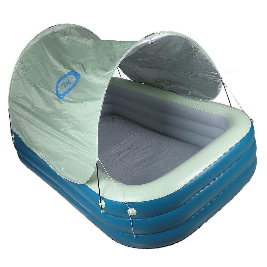 Inflatable Pool with Canopy Inflatable Swimming Pool Blow Up Pool with Water Slide for Adult Family
