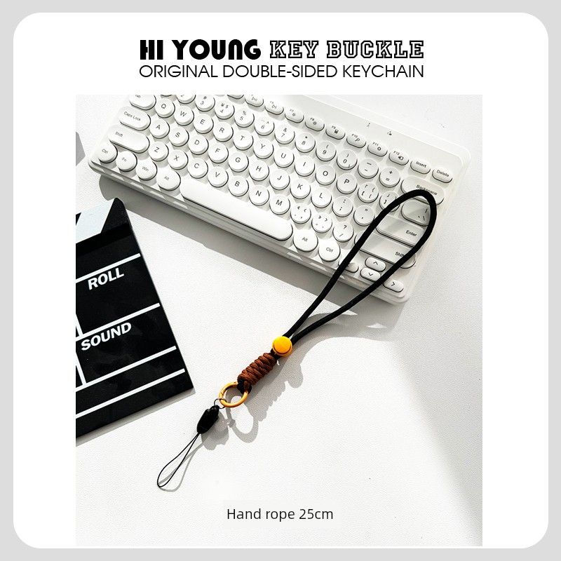 

Коричневый шнурок для учеников начальной и средней школы, ремешок для переноски, шейный шнурок, шнурок для ношения через плечо, аксессуары для кошелька, телескопический шнурок против потери Single hand rope-black Brown/25cm