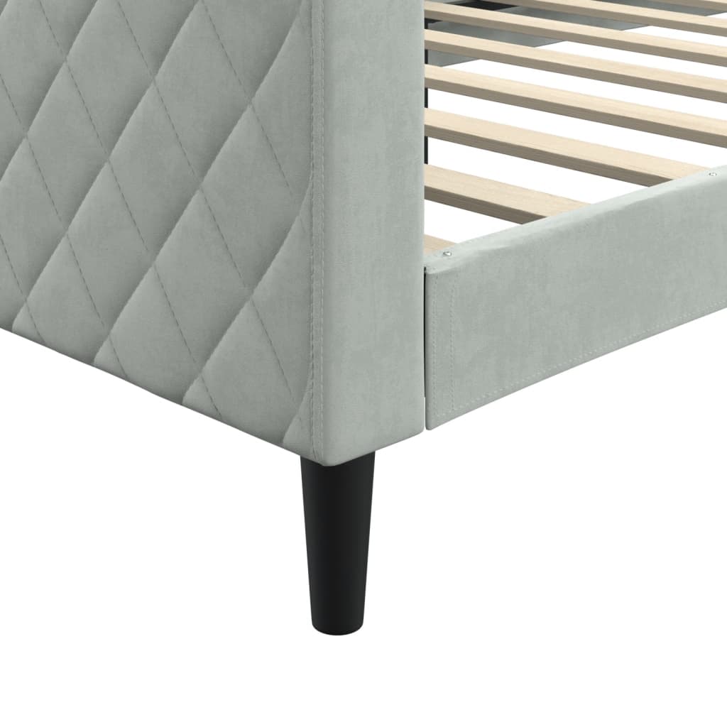 Daybed Light Grey 90 x 190 cm Velvet