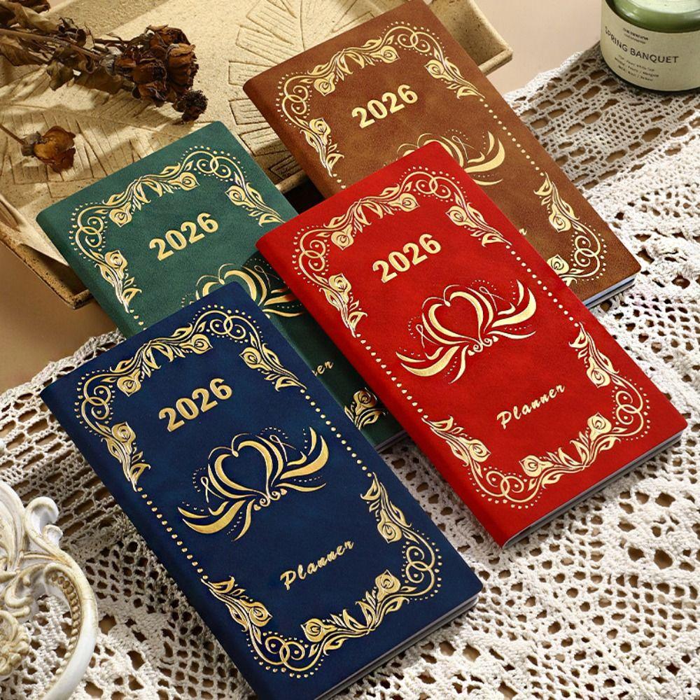 12 Months A6 Agenda Planning Notebook Pu Leather Office Work Planner To-do List Notebook Business
