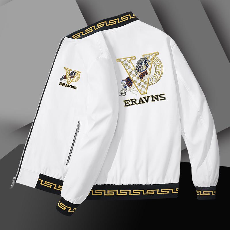 Europäische Herren-Stickjacke mit Stehkragen - Herbst/Winter Slim Fit, V-Ausschnitt, Verdickt, Mode