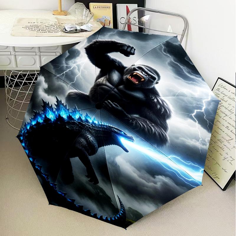 Giant Monster Rampage Umbrella Folding umbrella, automatic umbrella 8-Frame for Travel, camping Use Gift for Halloween Christmas