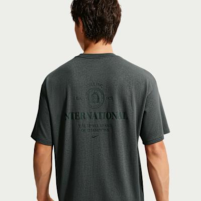 Nike Sportswear T Shirts Men's Coal Black Crew Neck Moderate