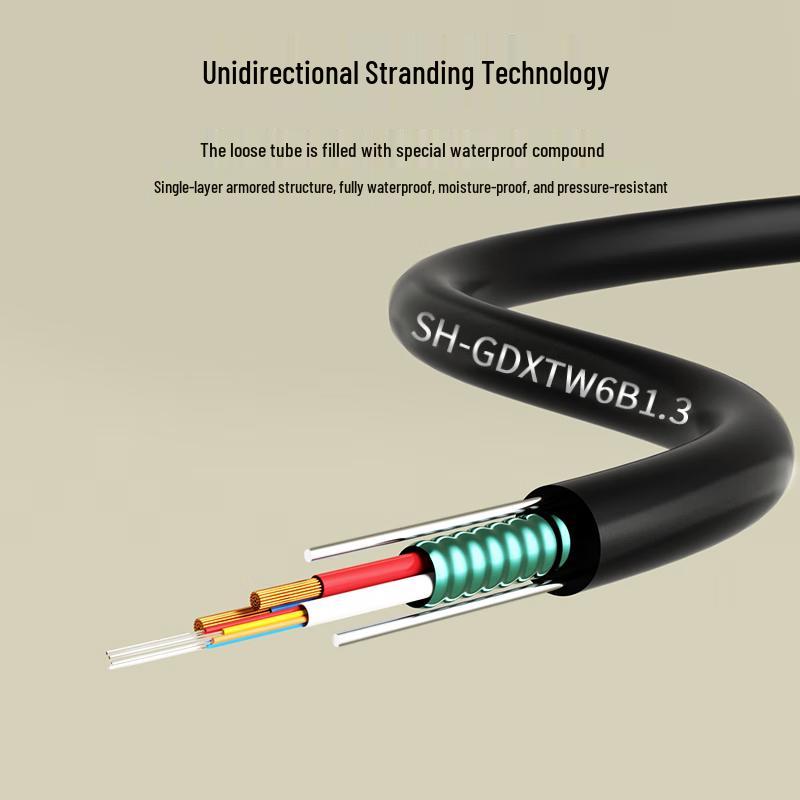 Suhao Armored Outdoor Single-Mode Fiber Optic Cable with Integrated Power