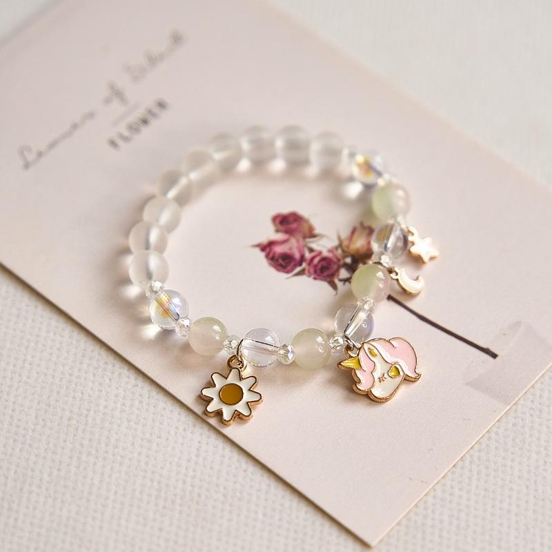 Year Sweet Cute Cat Crystal Beaded Bracelet Girls, Girlfriend Student Bracelet Wholesale