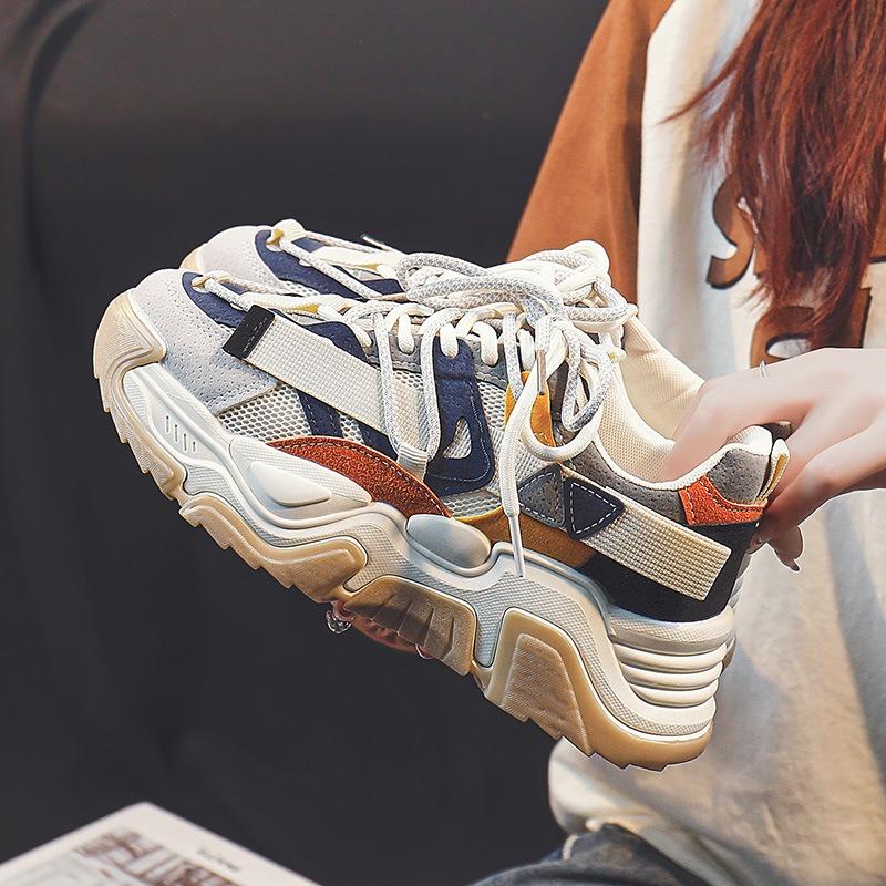 Autumn and winter new dad shoes women's low-top heightening shoes student sports and leisure shoes running shoes street photography trendy shoes