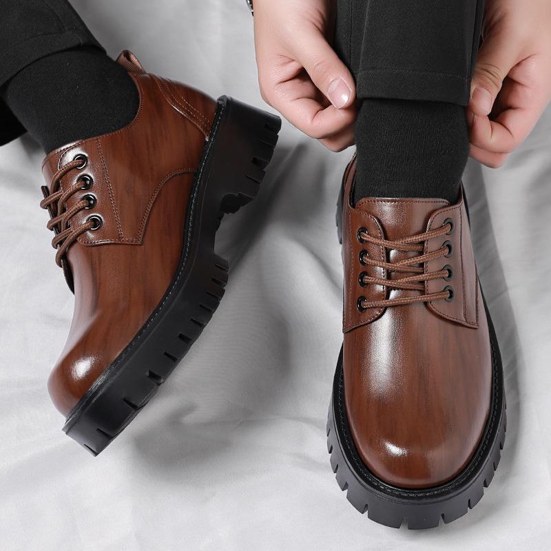 Men's Dress Big Head Business Shoes Youth Casual Leather Shoes Dress Men's Shoes British Style Men