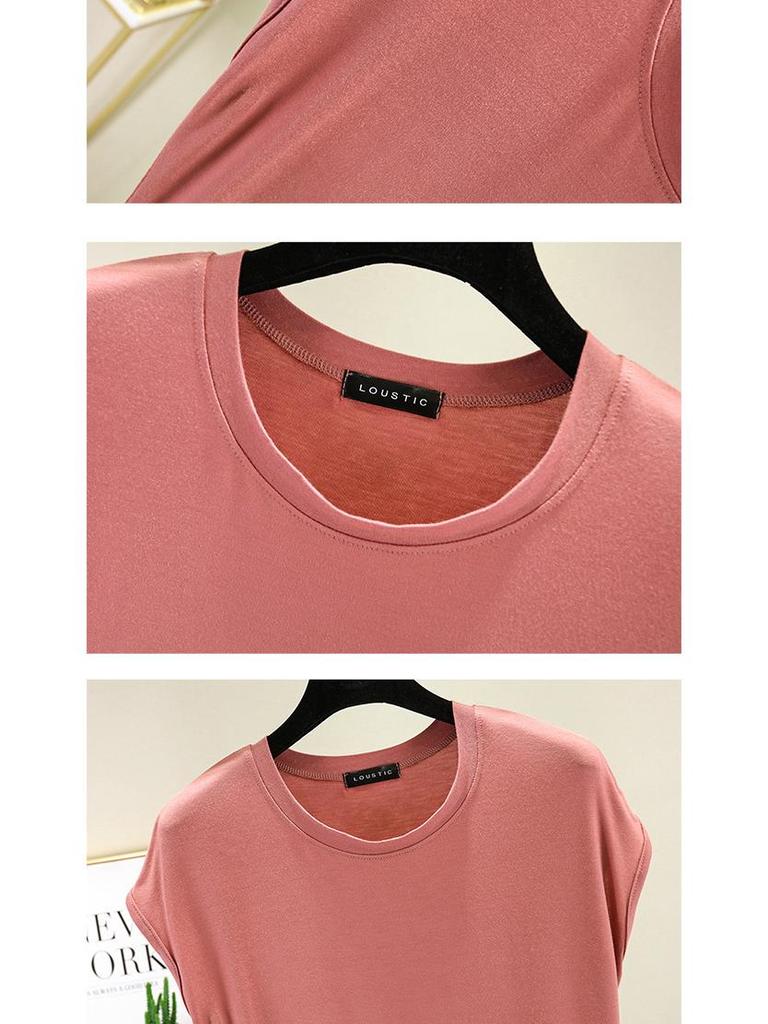 Women's Modal Sleeveless Loose Plus Size Round Neck Summer Top