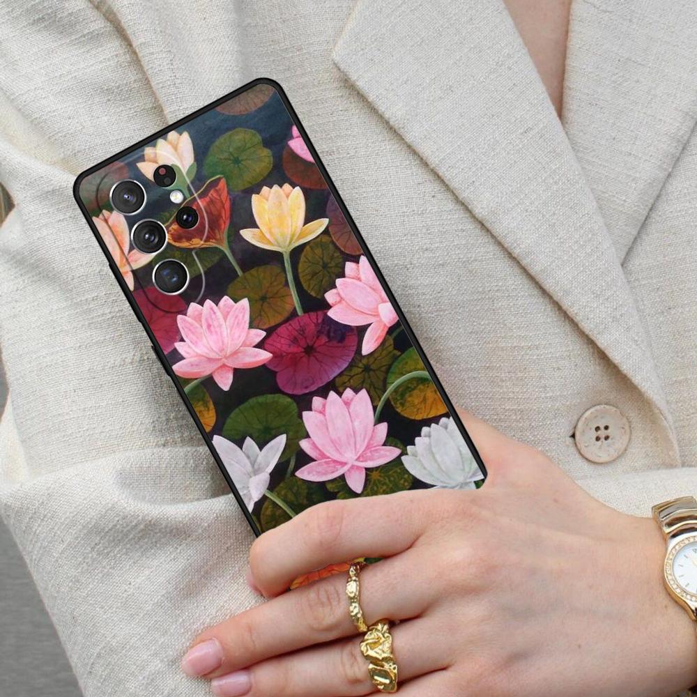 Lotus Flower Cell Phone Case for Samsung Galaxy S26 Ultra S25 S24 S23 S22 S21 S20 Note10 Cover
