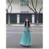 Holiday Style Hollow Suspender Dress Women's Summer Girl Design Sense Pleated Loose Pendulum Skirt A-shaped Skirt