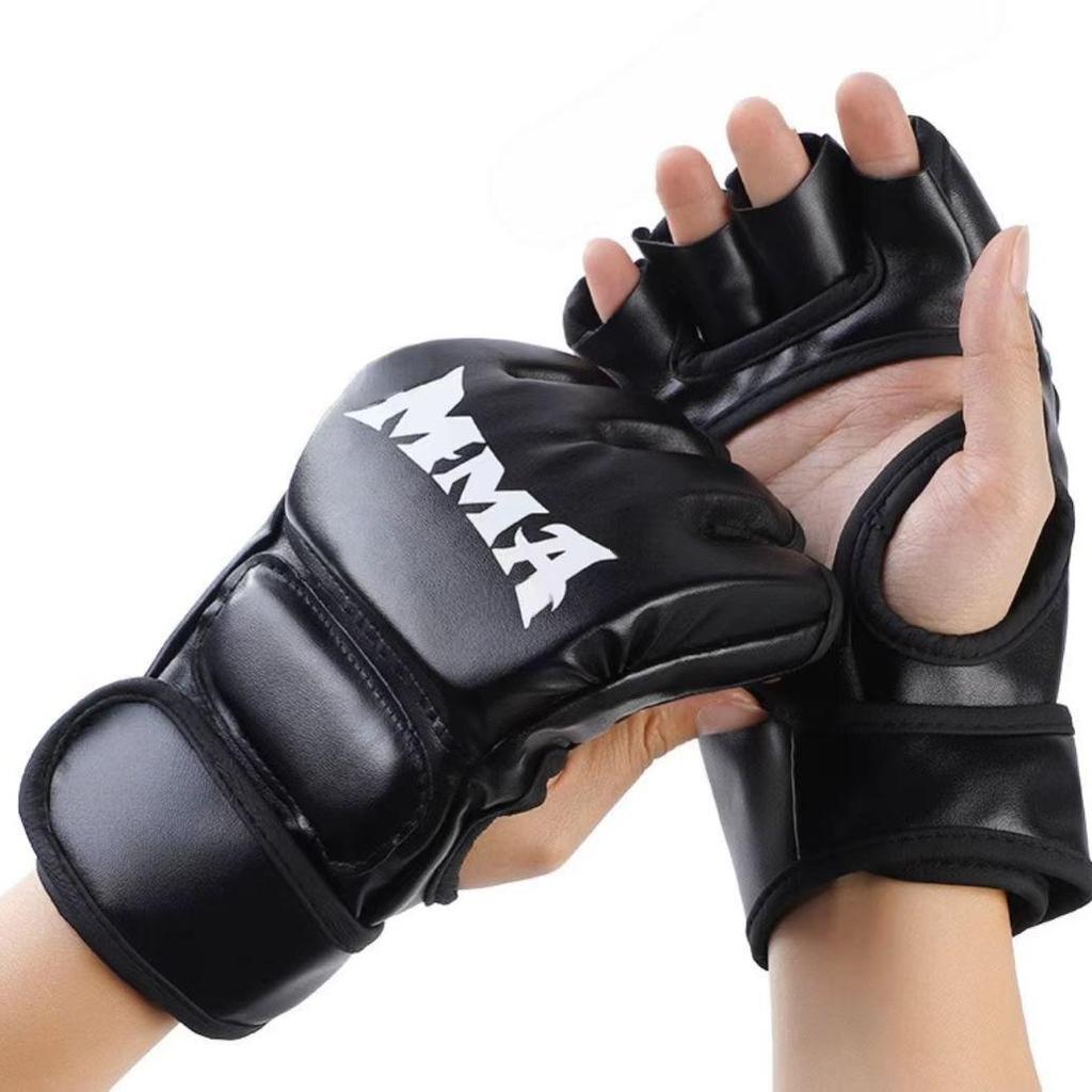 MMA Half-Finger Boxing Gloves for Kids and Adults - Professional Training, Sanda, and Punching Bag Use