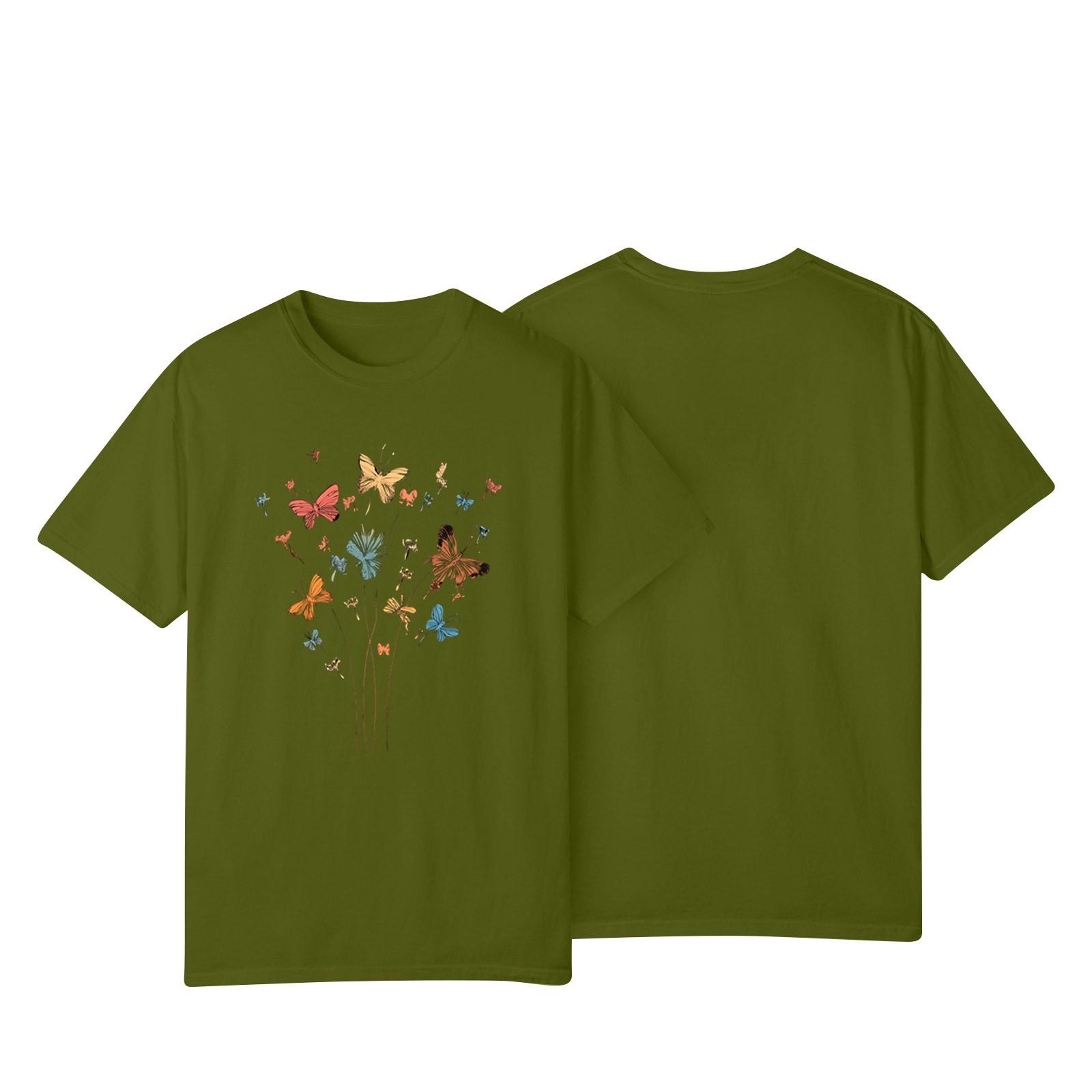 

Женская повседневная футболка с принтом подсолнухов Street Slim Fit с коротким рукавом L армия зеленый