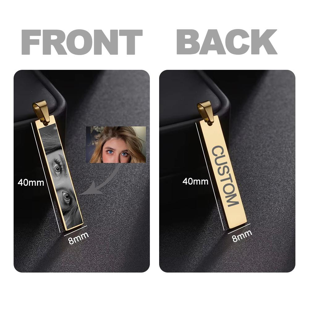 Lemegeton Custom Eye Neckalce Single Sided Photo Pendant Colorful Memorial Personalized Jewelry Women Men Picture DIY Trend Gift