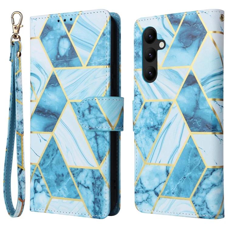 Pour Samsung Galaxy A24 4G (162,1 x 77,6 x 8,3 mm) Étui à rabat en cuir avec motif marbre pour téléphone